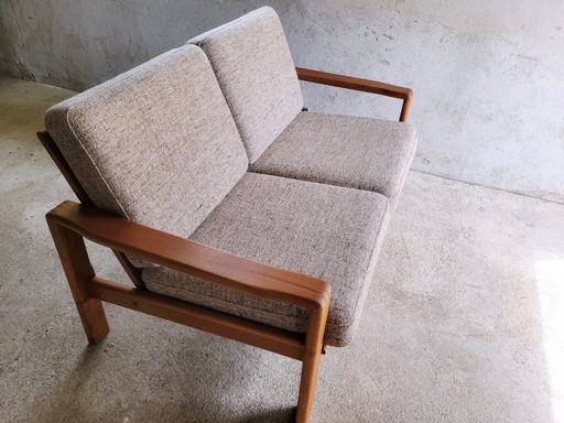 Dänisches Doppelsofa aus Teakholz 1960er Jahre