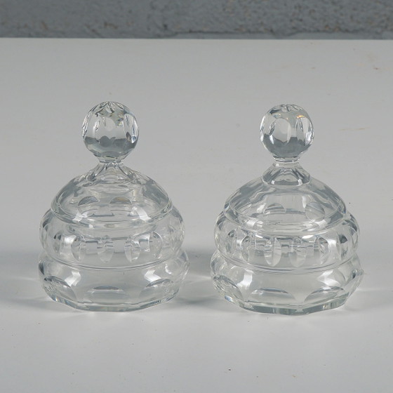 20th Century Crystal Set: Pair of Bowls, Vials, and Boxes – Klassiek (photo 5 of 7)