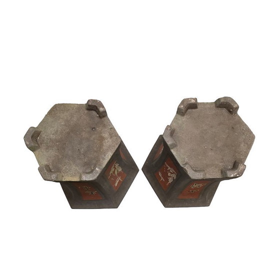 Image 1 of Set di vasi da giardino cinesi in gres, fine del XX secolo