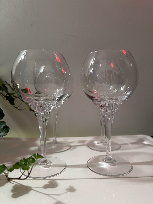 4 Crystal Vintage Wine Glasses