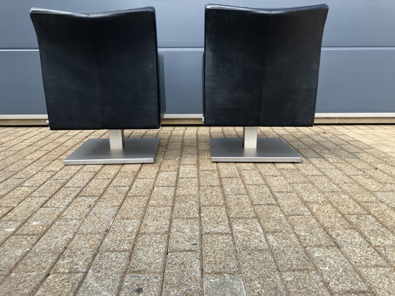 Image 1 of 2x sedie laterali Jori Kubolo in pelle nera Condizioni ottimali!!!