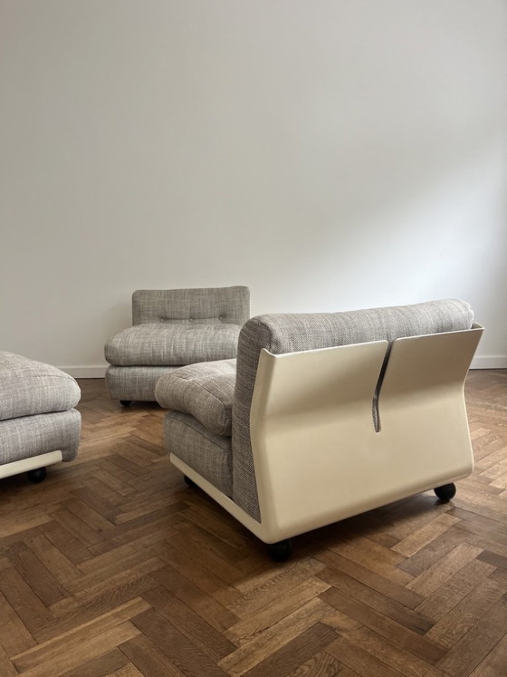 Mario Belilini for C&B Italia, Sessel, Stoff, Fiberglas, Creme (Foto 2 von 7)
