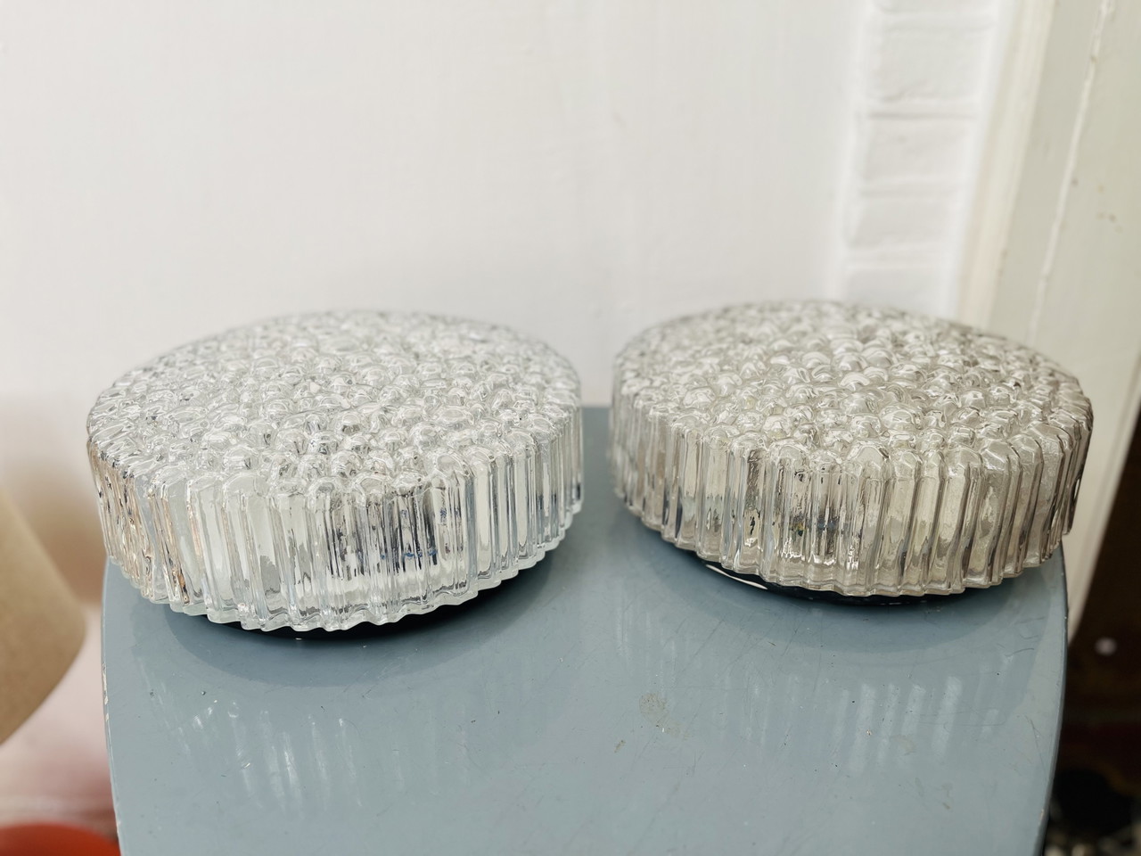 Paire de plafonniers vintage en aluminium laqué pour iValo, Finlande