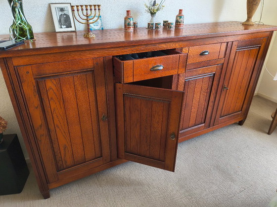 Cherry wood sideboard with doors and drawers, Brown, Vintage (photo 3 of 5)