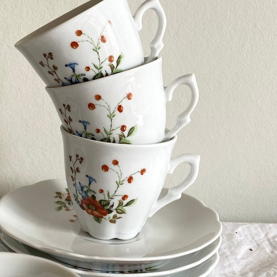 Image 1 of 6 antiche tazzine da caffè espresso in porcellana di Chauvigny