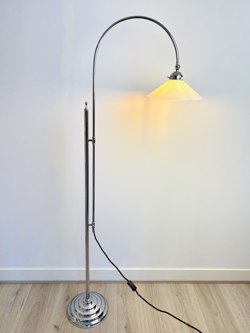 Lampada da terra cromata Art Déco / Mid-Century 1960