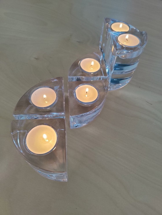 Image 1 of Set di 6 portacandele Orrefors, design: Helene Krantz