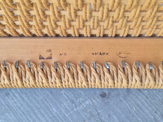Image 1 of 4 Stuks J.L. Møller Model 401 eikenhouten eetkamerstoelen met papercord zitting