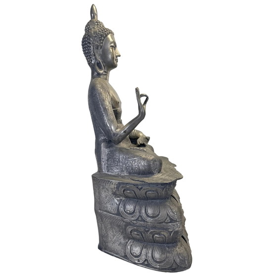 Large Chinese Incense Buddha – 1980s – 85.6 cm – Sculpture (photo 8 of 30)