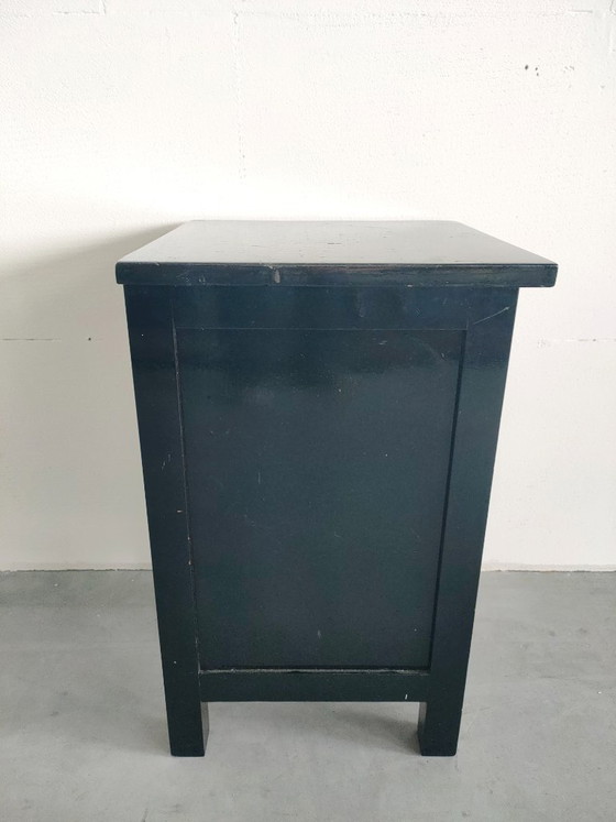 Commode d'appoint Vintage Brocant 'Glossy Black' Table de Chevet Support de Plante – Wood (photo 6 of 7)