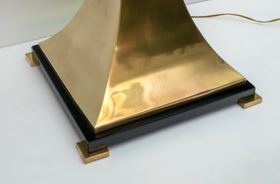 Image 1 of Lampada da tavolo in ottone e guscio di tartaruga, attribuita a Willy Daro