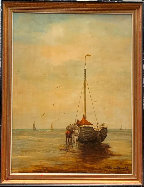 E. Remortel. Table "Seascape". – Paintings & Drawings, Canvas (photo 5 of 5)