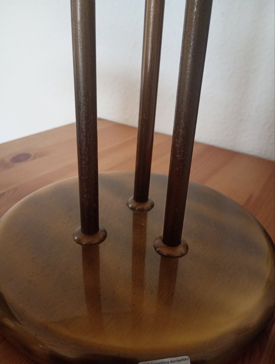 Image 1 of Vintage Mid-Century Table Lamp, Brass and Leather, 1960s/70s, Idell Kaiser Leuchten