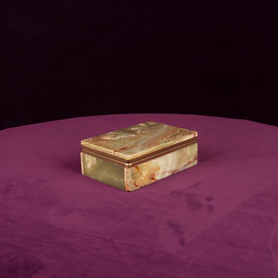 Groene Onyx en Messing Doos met Deksel, Italië 1970 – Decoratieve objecten, Marble, Italian Design (photo 3 of 18)