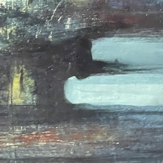 Erwin Mackowiak, Composition abstraite bleue, Huile sur panneau, 1960 – Peintures et dessins (photo 7 of 11)