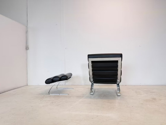 Cor Sinus Leather Relax Armchair with Ottoman Design – Chairs and lounge chairs, Chrome (photo 6 of 16)
