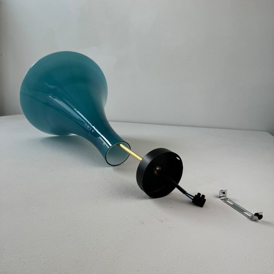 Image 1 of VINTAGE BLUE OPALINE CHANDELIER