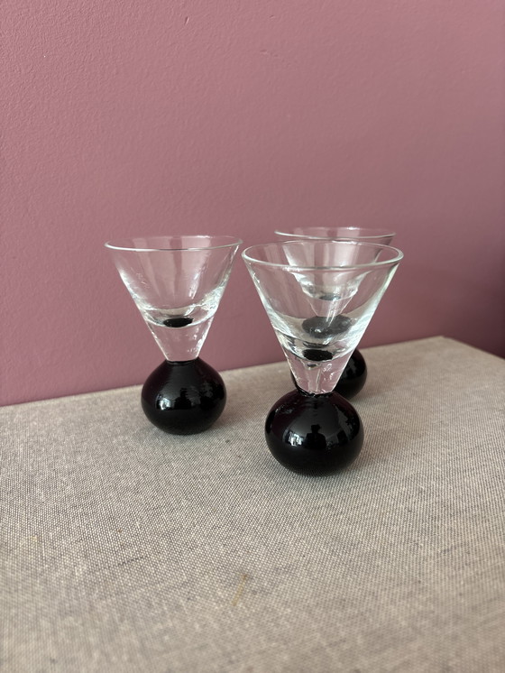 Image 1 of Art deco globe glasses 3x shot glasses