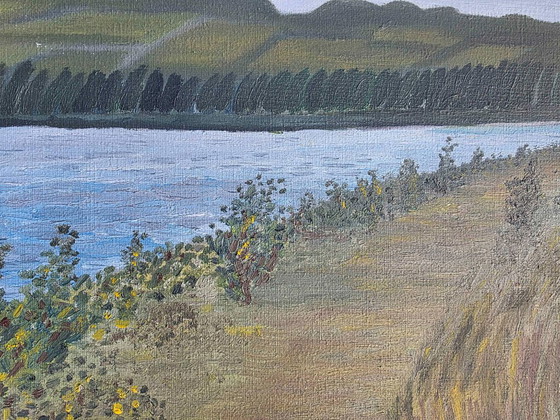 Original French Seine River Landscape Oil Painting, Paintings & Drawings, Canvas, White (photo 8 of 11)