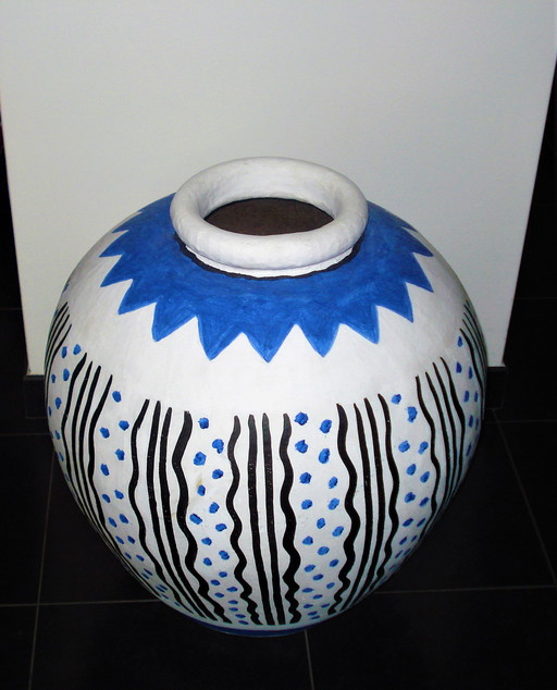 Isabelle de Borchgrave, jarrón de diseño muy grande L Milieux De Vos Tables