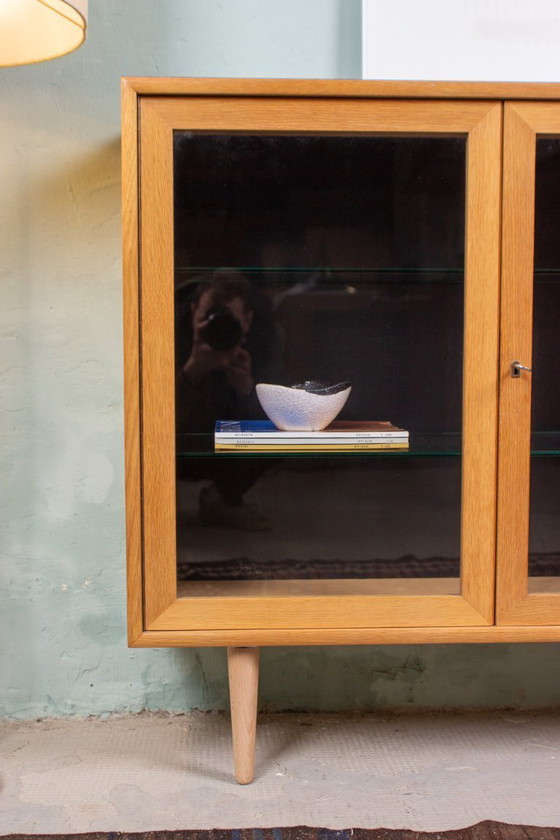 Image 1 of Vintage display cabinet, chest of drawers, sideboard, oak, Danish Mid Century