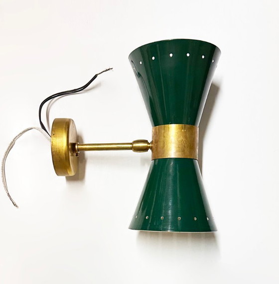 Par de apliques de pared "Diabolo", diseño de los años 50. – Brass, Metal (photo 3 of 15)