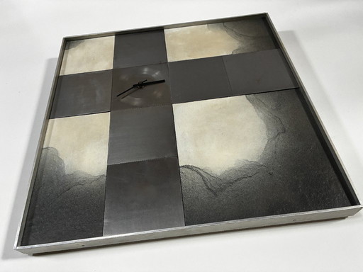 Horloge Murale XL • Otto Louis • Métal/Pierre/Bois • 50 cm x 50 cm • 1975