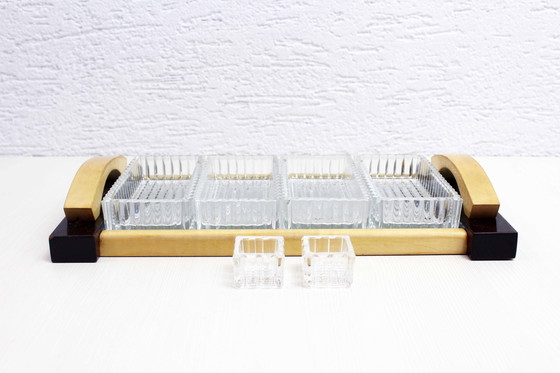 Image 1 of Plateau Miroir Art Déco Avec 6 Ramequins