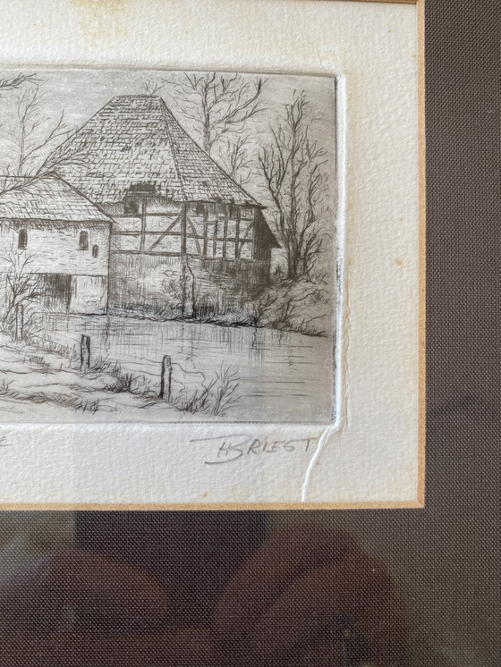 Image 1 of Original etching Mill by Paul Heinz Briest