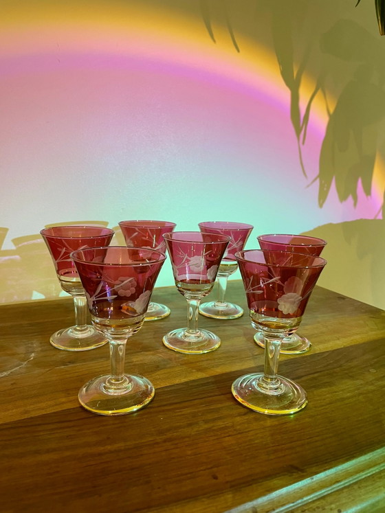 Kavel 7 kristallen likeurglazen – Glazen & Karaffen, Crystal (photo 3 of 4)