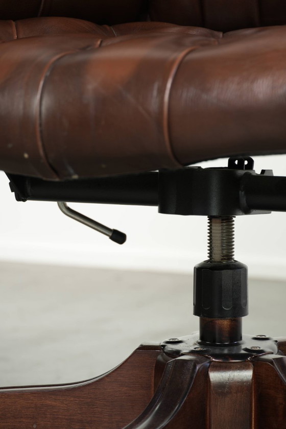 Sedia da ufficio Chesterfield in pelle bovina marrone in lussuoso stile inglese – Sedie da ufficio, Leather (photo 13 of 14)