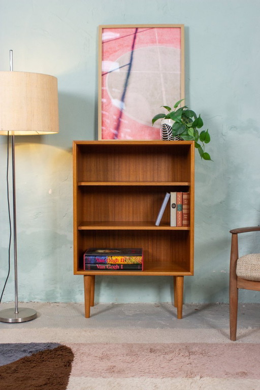 Vintage teakhouten boekenkast, ladekast, dressoir, Deense stijl uit het midden van de 20e eeuw