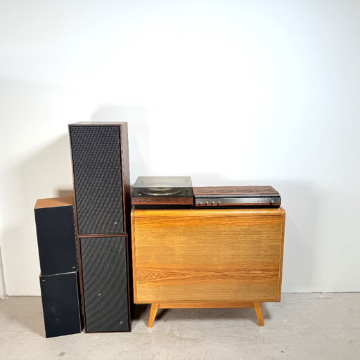 Ensemble Vintage Bang & Olufsen – Beomaster + Beogram + 4x Beovox