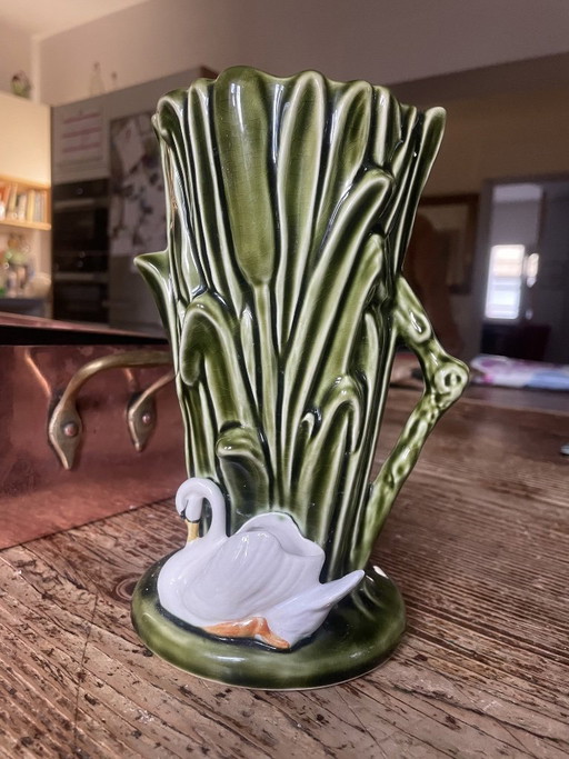 Vintage SylvaC Swan & Bulrush Vase - Model 4375 - Made in England