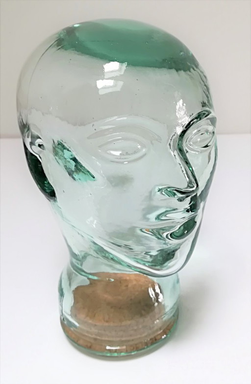 Glazen pot met een menselijke figuur, jaren 80