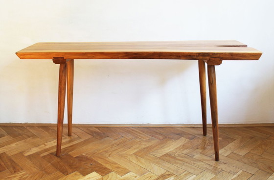 Image 1 of Mesa auxiliar orgánica de roble macizo de los años 60