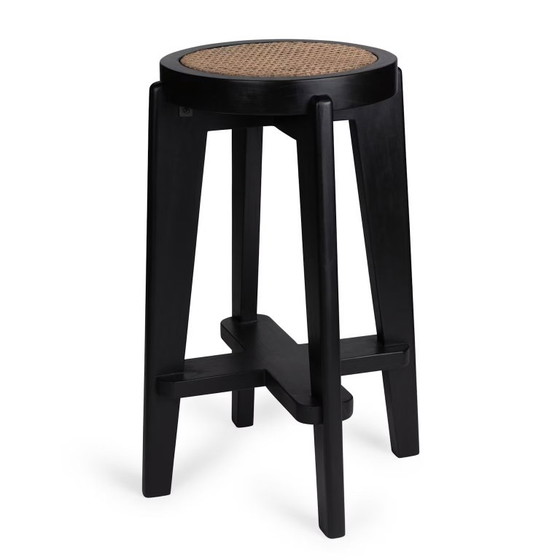 Set di 2 sgabelli da bar in legno Detjer DT.W.19 - Nero antracite – Rattan (photo 5 of 5)