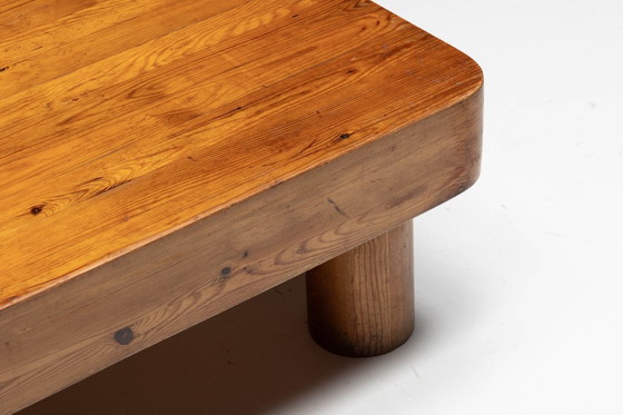 Image 1 of Brutalist Pine Low Coffee Table, France, 1960s