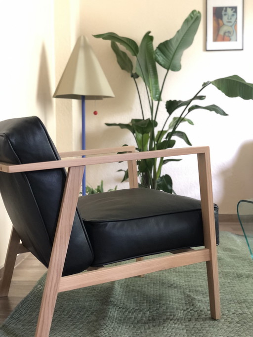 Andersen LC1 Lounge Chair Design High-Quality Leather Black
