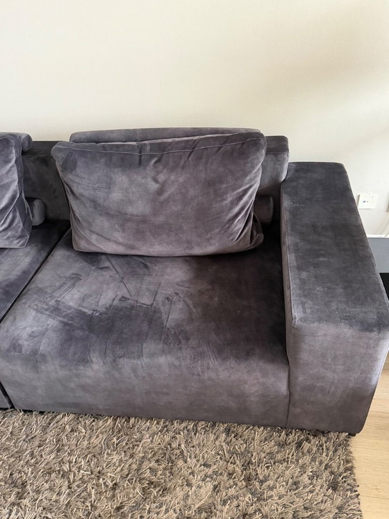 Image 1 of Luxurious black velvet spacious corner sofa, Passe Partout