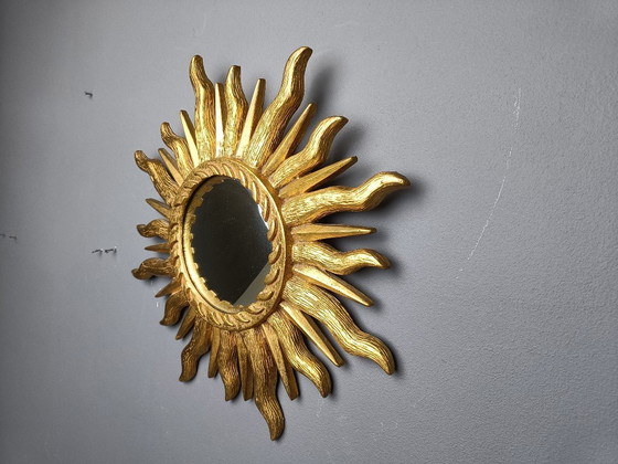 Image 1 of Vintage sunburst spiegel, jaren 1960