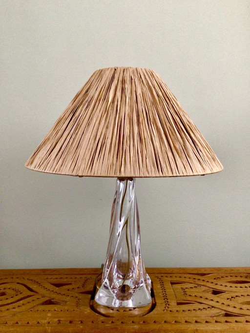 Large Vintage de Val Saint Lambert lamp of crystal