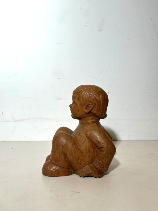 Escultura de madera tallada "Joris Minne" – beeldhouwkunst (photo 2 of 4)