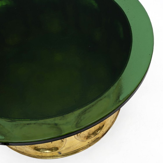 Image 1 of Tavolino da caffè in vetro di Murano e ottone, stile moderno italiano, anni '70