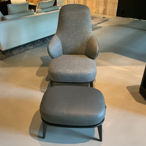 Image 1 of Minotti Leslie armchair and ottoman