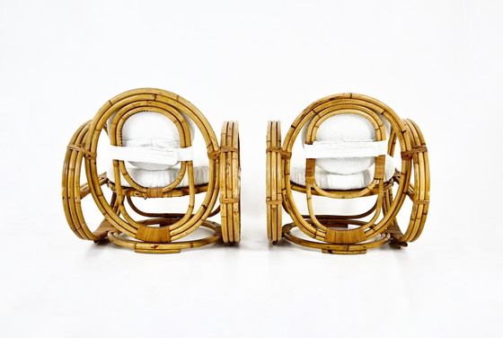 Image 1 of Pair of Italian Rattan Armchairs, 1960s