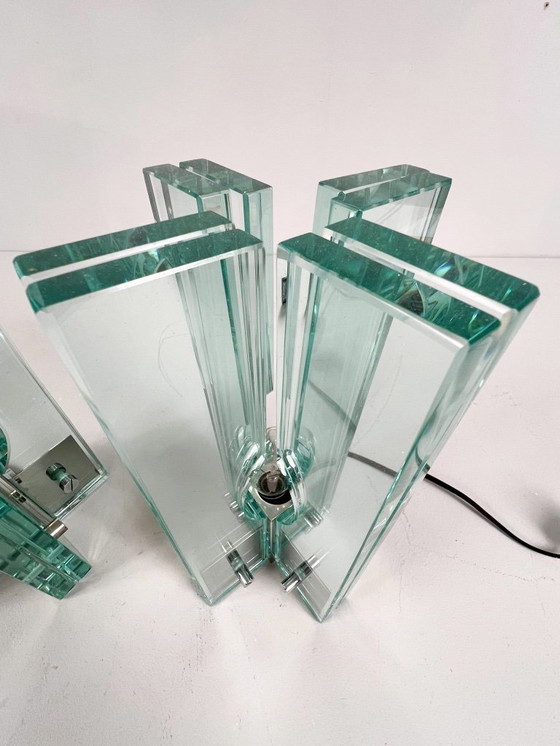 Image 1 of Set van 2 tafellampen/glasobjecten van Giorgio Reggiori voor Gallotti & Radice, jaren 1960, Italië