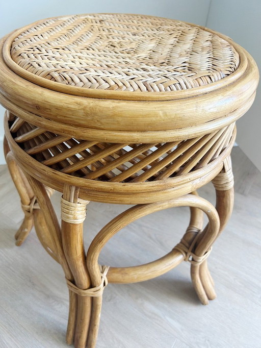 Tabouret vintage en rotin
