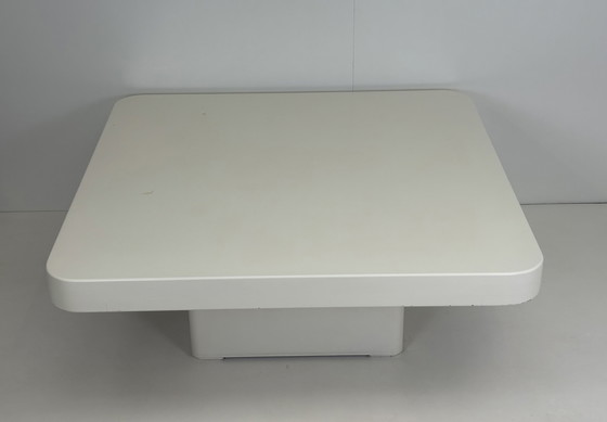 Image 1 of Vintage vierkante Japandi salontafel wit design Jan des Bouvrie 80s