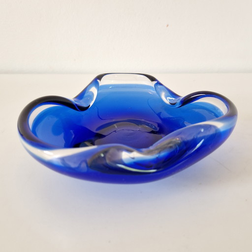 Murano Vintage bol bleu cobalt bol MCM cendrier